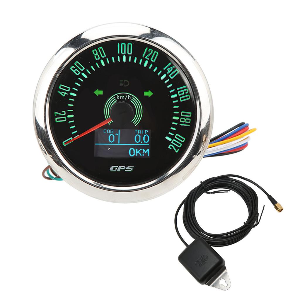 3 in 1 GPS Tachometer 200KMCelsiusH 85mm 9‑32V 7 Color Backlit Antifog for Boat Car RV Motorcycle