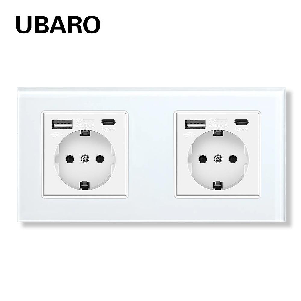 Bseed Europe Russia 16A Wall Power Socket White Black Grey Gold Crystal Glass Panel Plug Electrical Outlet for Home Improvemet