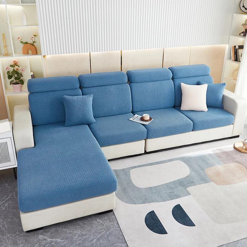 New Jacquard Sofa Seat Cushion Cover For Living Room Stretch Modern Sectional Seat Slipcover L Shape Corner Armchair Sofa Cover