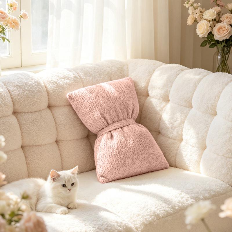 Nordic Style Round Ball Cushion Velvet Seat Pouf Stuffed Throw Pillow Room Sofa Decor Soft Ball Cushion Waist Back Cushions