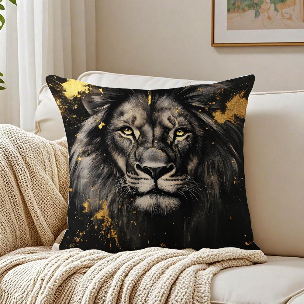 B-Black Gold Eagle Pillow Luxury Decor Cushion Cushion Cover Pillowcase Anti-Dustmite Living Room Sofa Decor Cushion Room