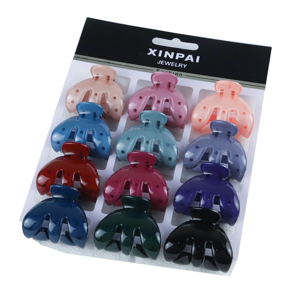 

12 шт. Модные пластиковые маленькие крабики для волос под черепаховый панцирь, простые разноцветные зажимы для волос, заколки, аксессуары для волос для женщин и девушек