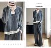 Women's 100% Wool Cardigan: Autumn-Winter Knit Jacket, Loose Fit, Long Sleeve, Versatile Outerwear.