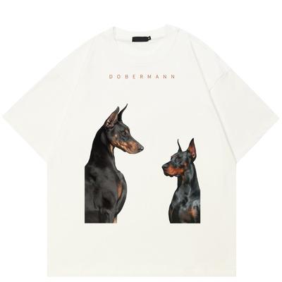 2024 Streetwear Dobermann Grafik Unisex T-Shirt Baumwolle T-shirt Unisex Tops Tees Sommer Kurzen Ärmeln T Hemd