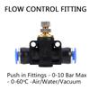 Speed Control Valve Push In To Connect Fittings, Pneumatic Connector Joiner for   Water Hose Tube Pipe