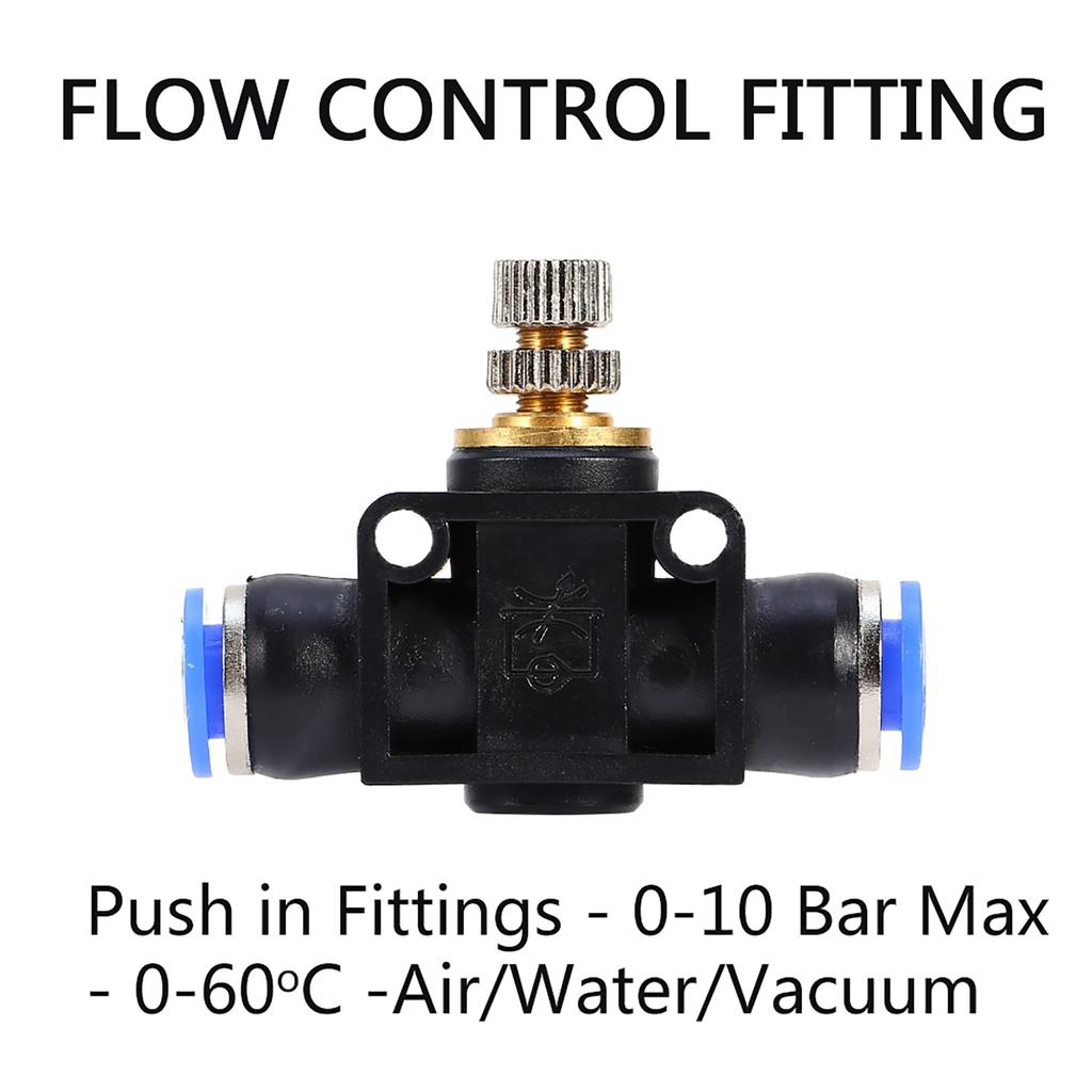 Speed Control Valve Push In To Connect Fittings, Pneumatic Connector Joiner for Water Hose Tube Pipe