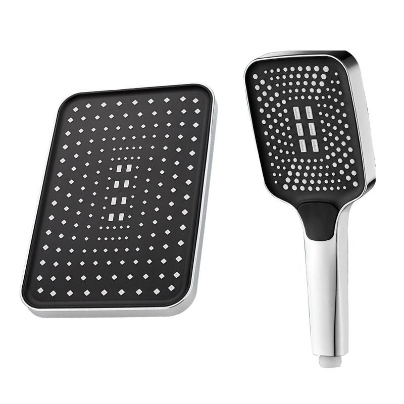14 Inch Big Panel Large Flow Supercharge Ceiling Mounted Shower Head Set 3 Modes High Pressure Rainfall Shower Faucet Accessorie