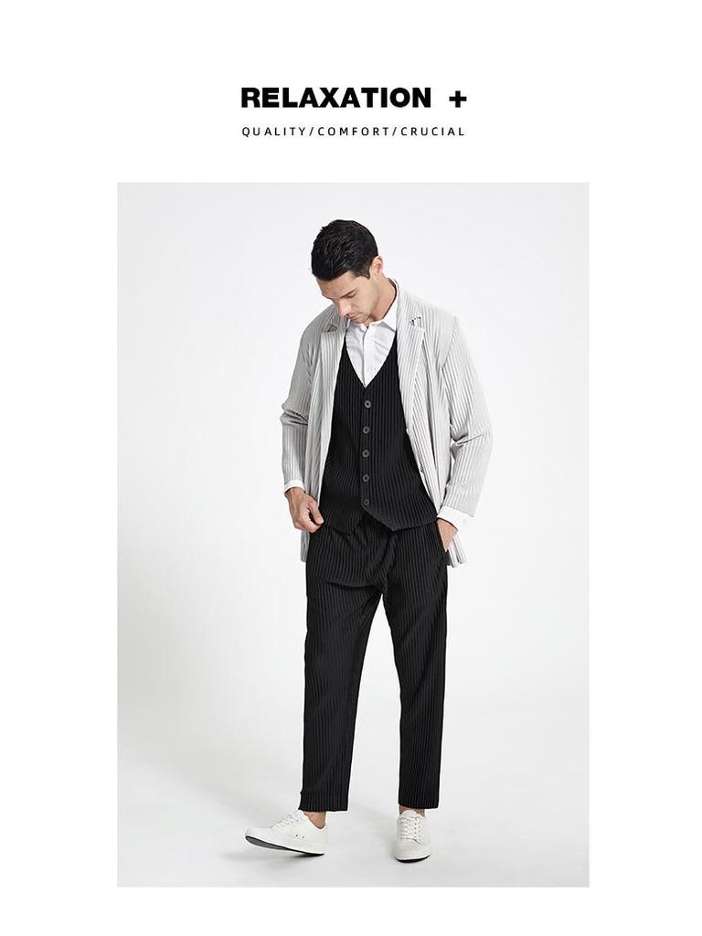 Men's Japanese-Style Loose Fit Pleated Casual Pants Summer 2021