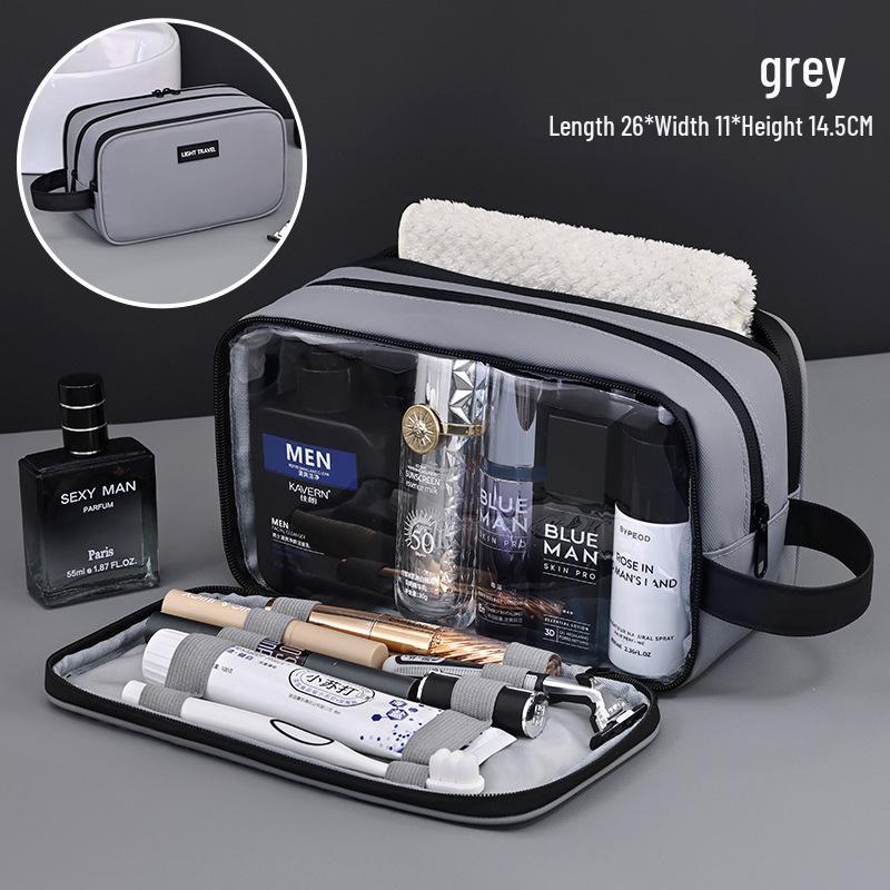 

Elite Men s High-Capacity Toiletry Bag: Three-Layer Dry-Wet Separation for Business Travel