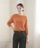 Keulleiseu 100% Wool Round Neck Raglan 3/4 Sleeve Knit_Light Purple