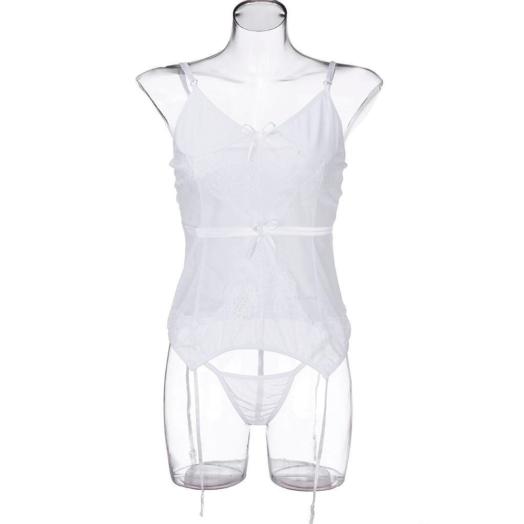 Fashion Women Bustier Corset Sexy Girdle Waist Cincher Bodydoll White Lingerie
