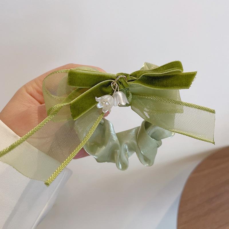 Camellia Flower Hair Scrunchies for Women, Elegant Floral Hair Ties, Elastic Hair Bands, Ponytail Holders, Hair Accessories