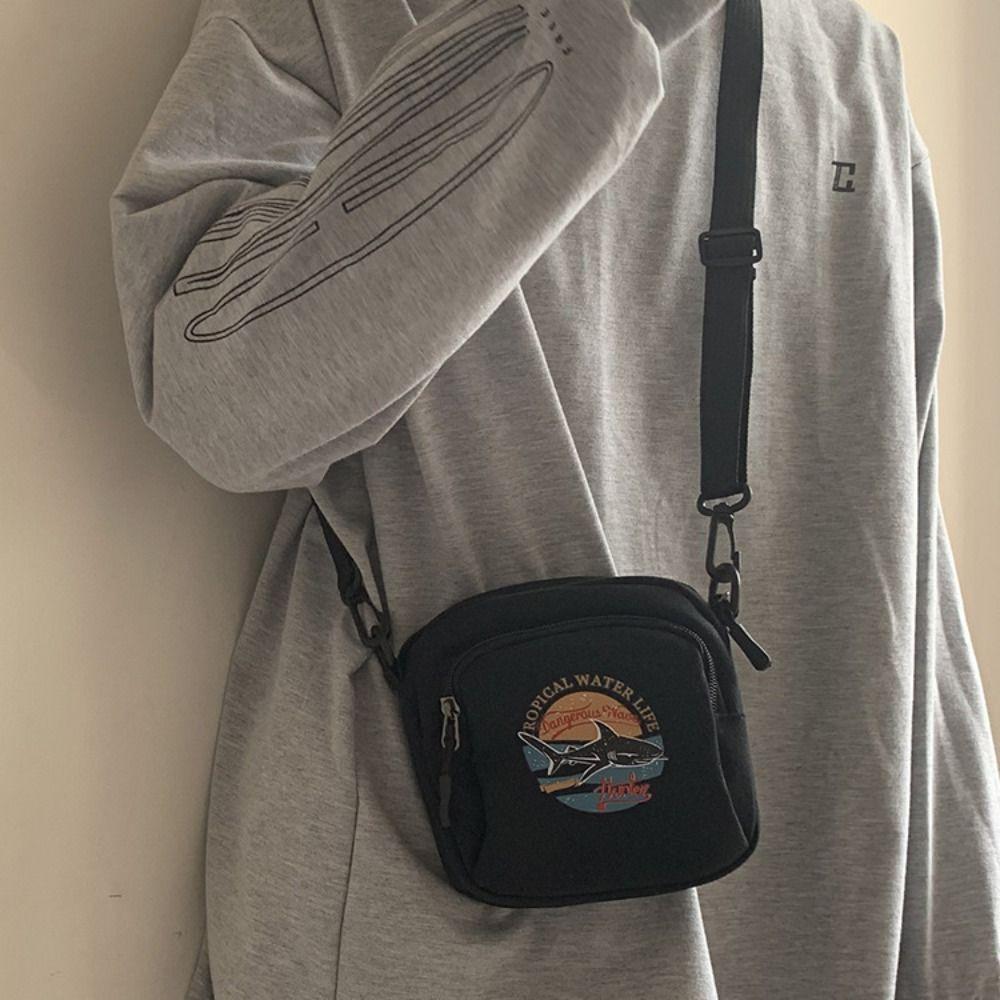 Harajuku Small Cloth Shoulder Crossbody Bags Canvas Mini Canvas Handbags  Mobile Phone Carry