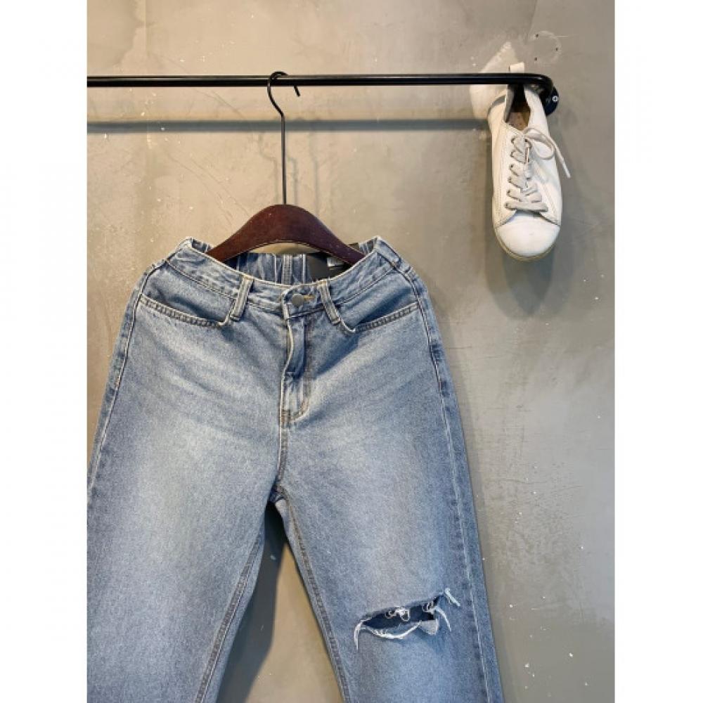 C S In The Room Women S Lemon baCk bandIng diStreSSed Cut Baggy jeanS 2Color
