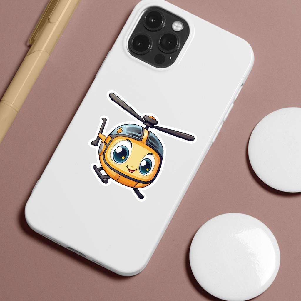 100 Cute Helicopter Series Graffiti Stickers, Creative Cartoon Stickers, Water Cup Stickers, and Waterproof Phone Stickers