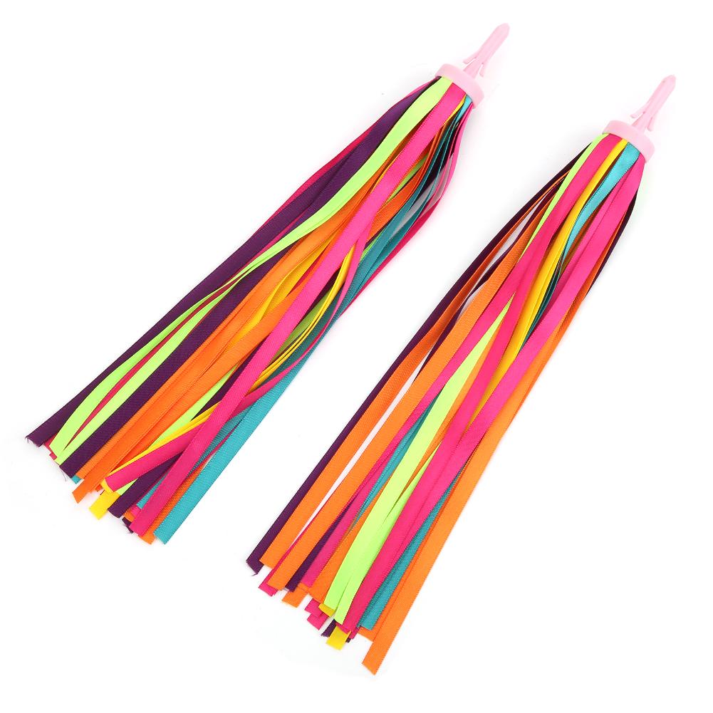 1 Pair Bike Tassel Ribbons Handlebars Streamers Children Kid Scooter Bike Accessories(Multi Color )