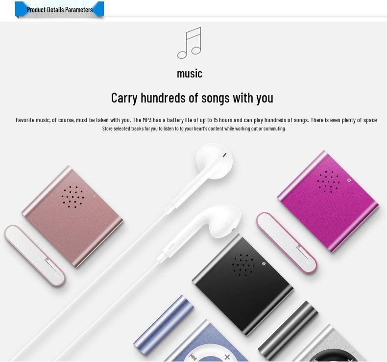 Portable Mini MP3 Player: Music & English Listening Device for School, Sports, and More