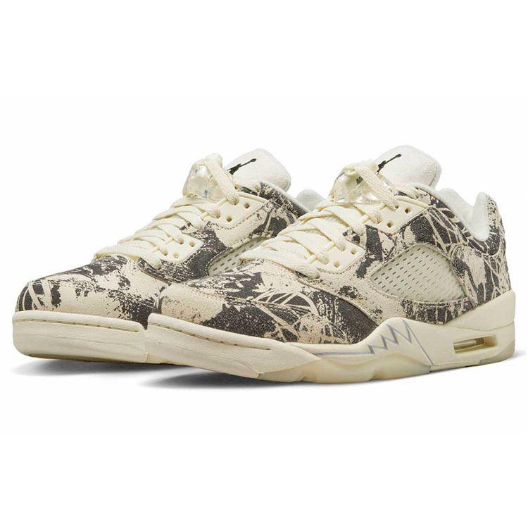 Air Jordan 5 Retro Low Expression Women Sneakers Cream Coconut-Milk Black DA8016-100