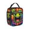 Insulated Lunch Bag Geometry Cube Game Merch  Lunch Food Box Harajuku Thermal Cooler Bento Box For School