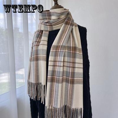 Unisex Warmer Karoschal – Garngefärbt, Winddicht und Gemütliche Imitationskaschmir-Stola für Herbst und Winter