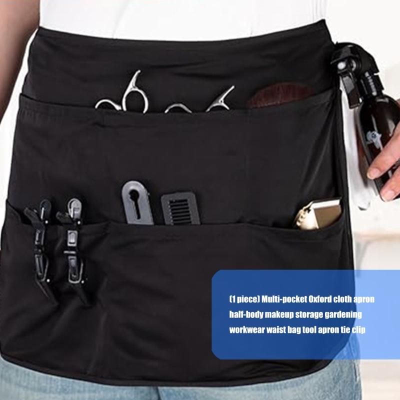Multi Pocket Work Apron Adjustable Buckles Durable For Gardening Makeup Tool Storage Waist Organizers