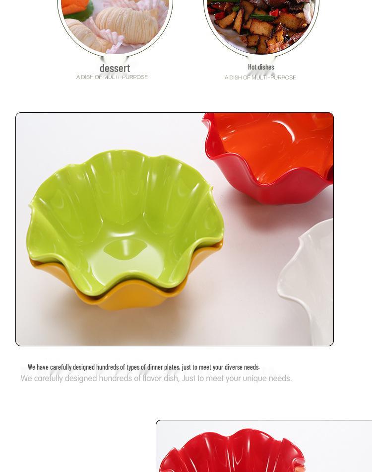 Rotating Lace Edge Melamine Vegetable Skewer Hot Pot Bowl - Commercial Plastic Salad & Tableware Bowl