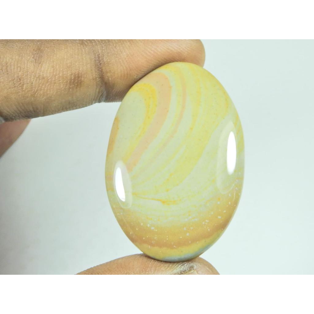 27X40X06MM Natural Polychorme Jasper Oval Cabochon Loose Gemstone 68Cts. G-349