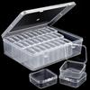 Clear 30-Compartment Desktop Storage Box for Beads and Small Items with Lid