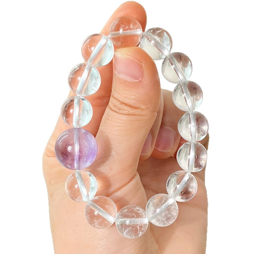 High Quality 12-15Mm Natural White Crystal Amethyst Design Bracelet Bracelet