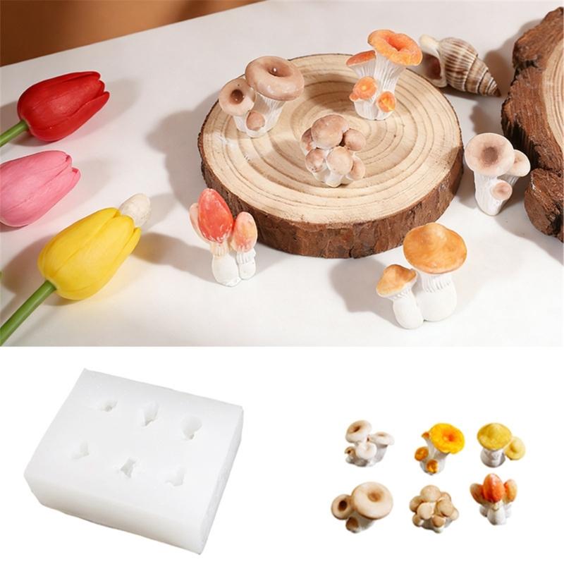 Mini Mushroom Silicone Mold Tiny Mushroom Silicone Mold for DIY Dollhouses Fairys Garden Decors Jewelry Making Molds
