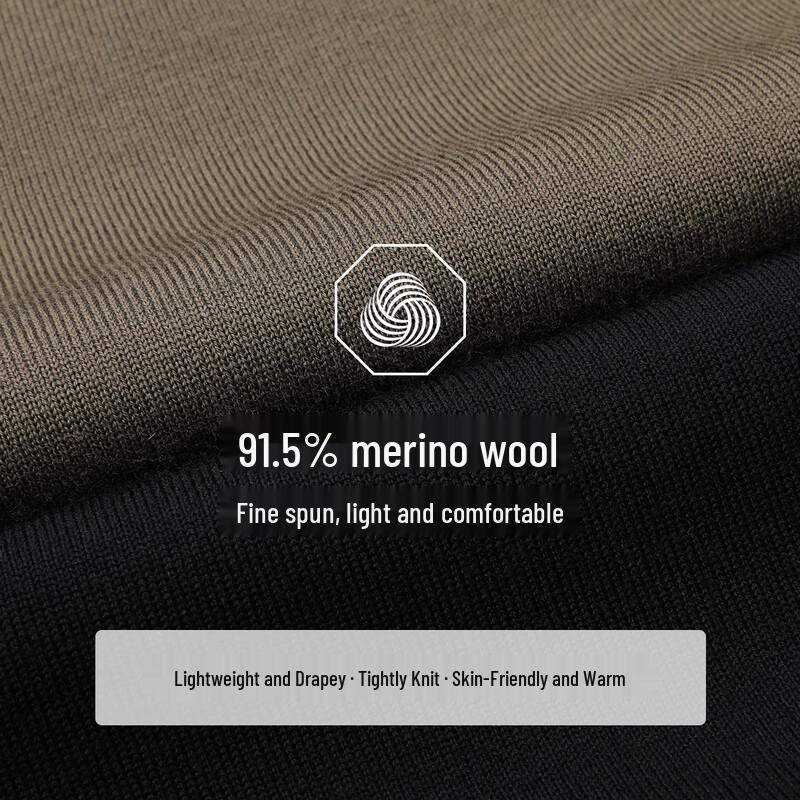 Langdeng Men's Thick Merino Wool Blend Zipper Cardigan Jacket