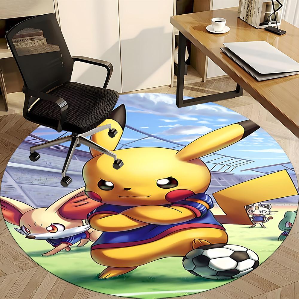1pz Tappeto Rotondo Ufficio Calcio Pikachu, Sotto Sedie Ufficio Camera da Letto Soggiorno Arredamento Casa  a1022311