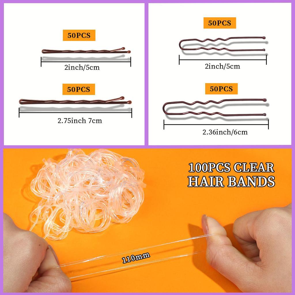 Black U-Shaped Hair Clip Set - Boxed Hair Accessories