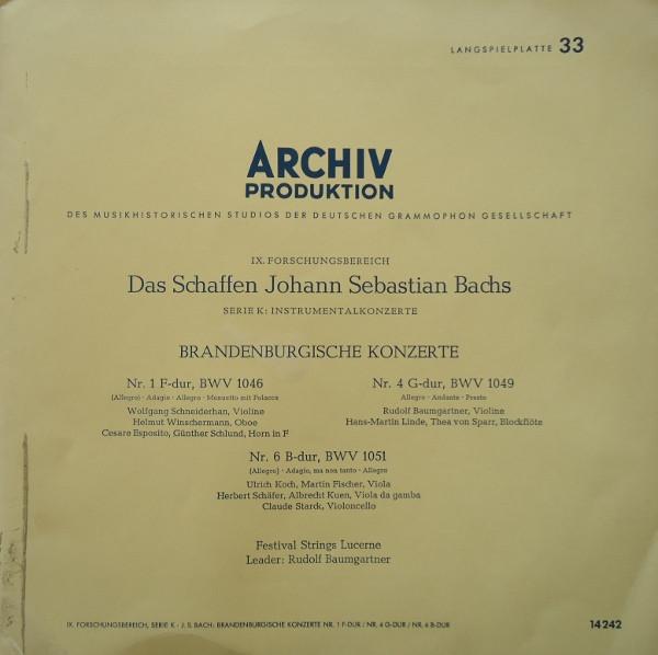 

LP Record JOHANN SEBASTIAN BACH Festival Strings Lucerne Leader 14242 1962 Germany Classical Used
