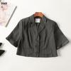 411042 Veste d'été à manches courtes et revers pour femme