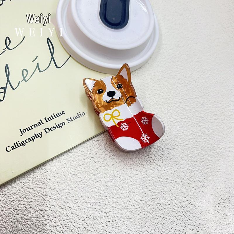 Weiyi Christmas Hair Clips: Cartoon Animal, Teddy Corgi, Shark & Ponytail Claw Clips for Women