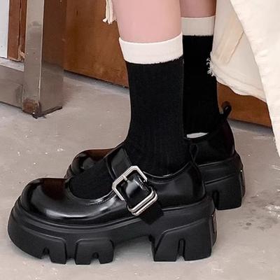 Fashion 2024 Autumn New Women's British Style Flat Shoes Thick Bottom Buckle Fashion Mary Jane Single Shoes
