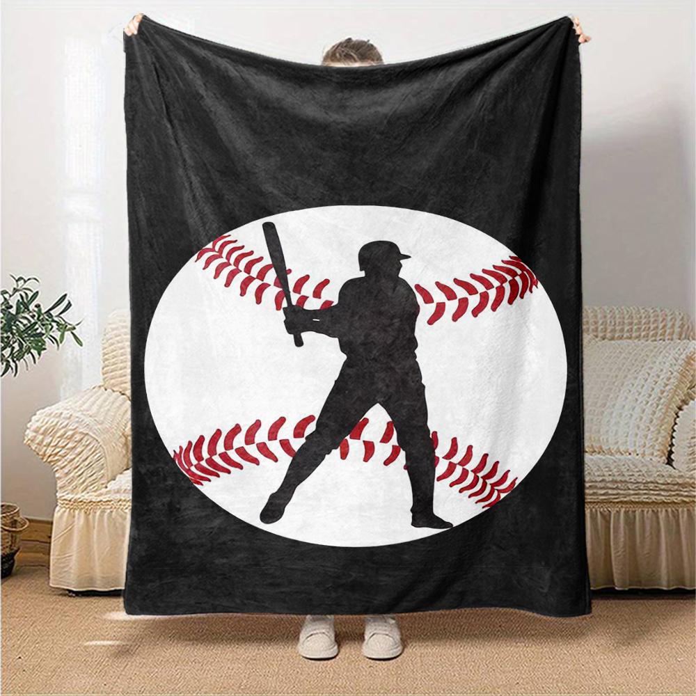 Baseball Theme Printed Blanket - Perfect for Couch, Bed, Travel & Outdoor Use | Machine Washable, Cozy & Durable.