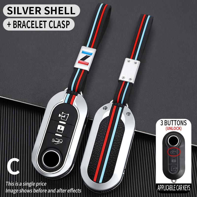 Zinc Alloy Car Key Case Cover Shell Fob for FIAT 500 Ducato Panda Punto 500L Lancia Musa for Citroen Jumper for Peugeot Boxer