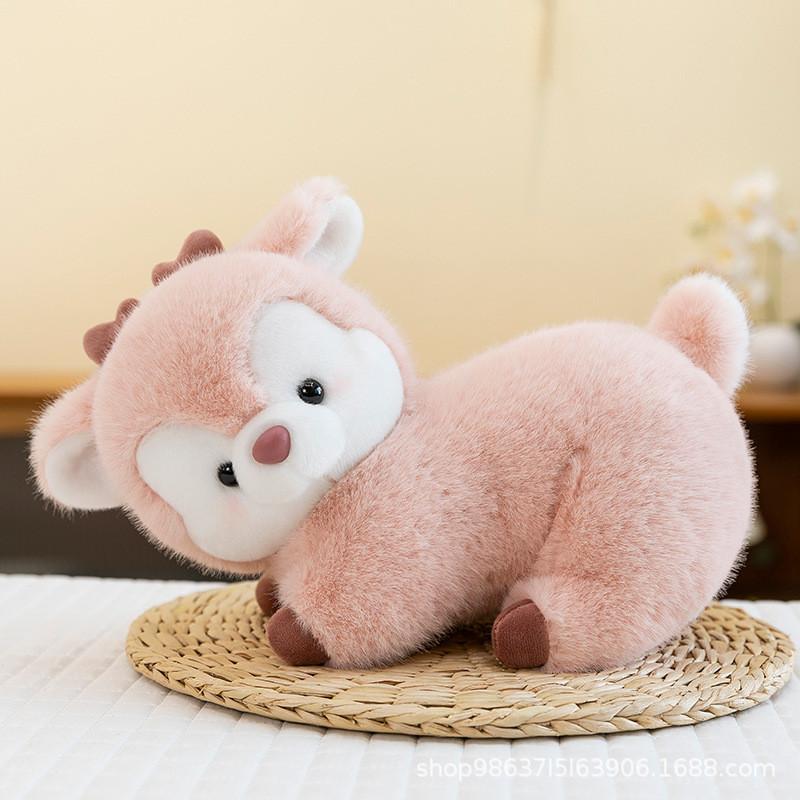 

Cute Cartoon Deer Plush Toy Lovely Stuffed Animal Boys Soothing Birthday Gift розовый