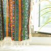 American Cotton And Linen Printed Curtains Finished Non-Punching Rural Kitchen Hanging Curtains Colored Fringed Coffee Short Curtains