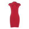 KDA European and American summer new women's clothing button collar sexy hollow waist hip dress