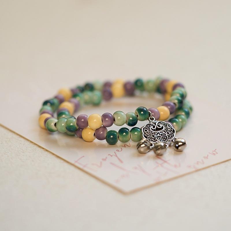 Jingdezhen ceramic bracelet summer women's safety lock gift new Chinese antique beaded trinkets batch