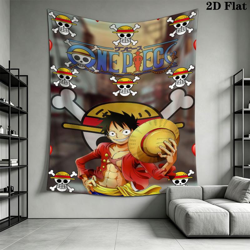 One Piece Monkey D Luffy Wall Tapestry Aesthetic Wall Hanging Printed Fabric Blanket Decorative Tapestries For Bedroom Living Room Home Decor
