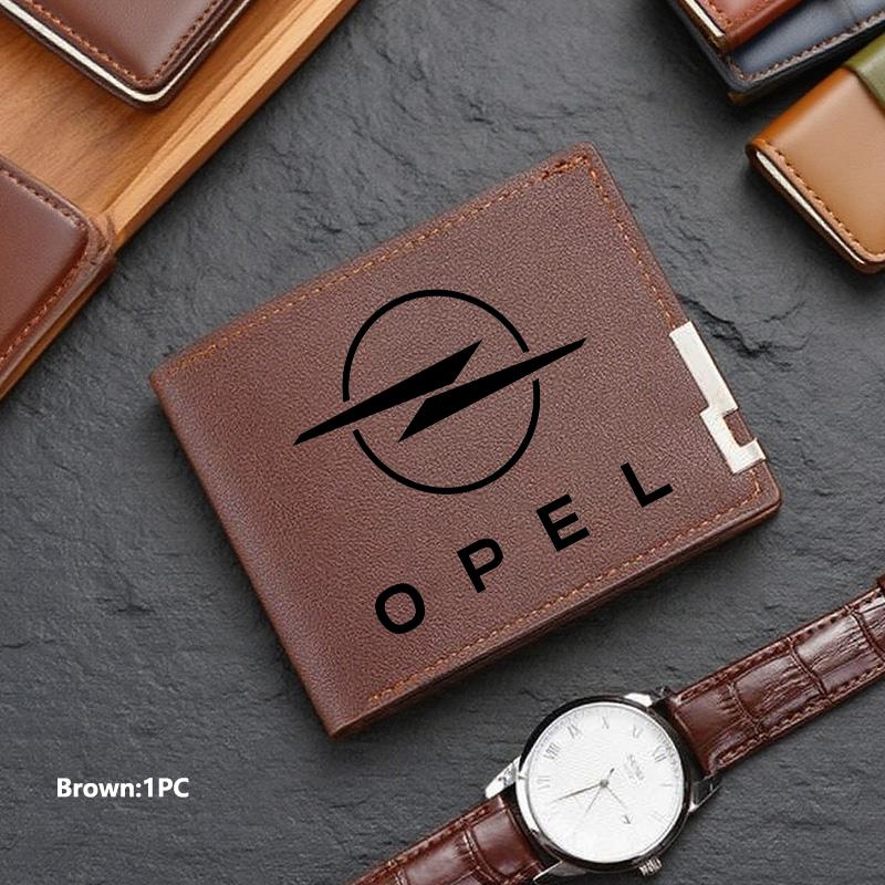 New Fashion Business Wallet Leather Car Logo Card Holder Men Coin Purse For Opel ADAM ASTRA J K CORSA E INSIGNIA MOKKA VIVA