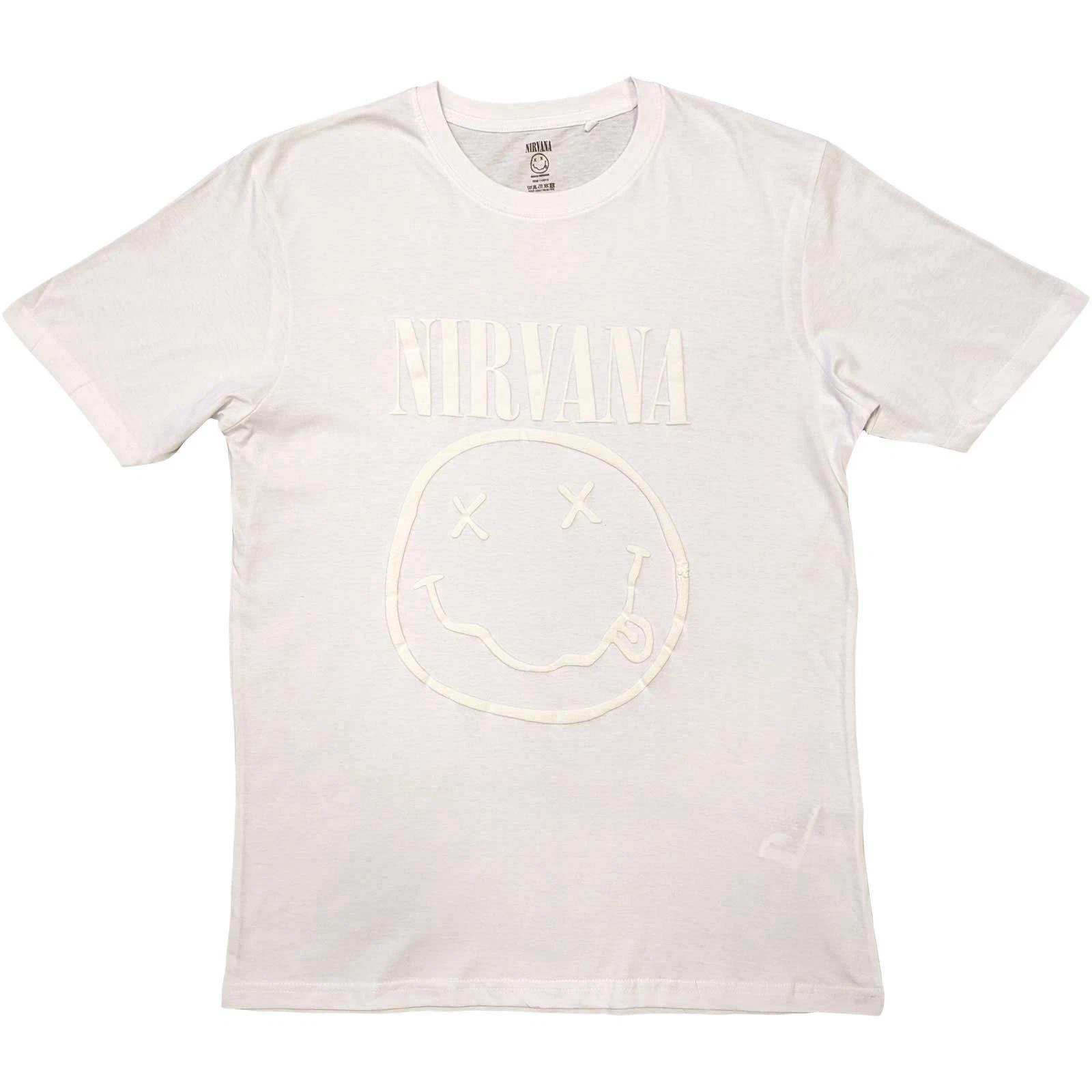 Nirvana White Happy Face Official Tee T-Shirt Mens Unisex 4XL