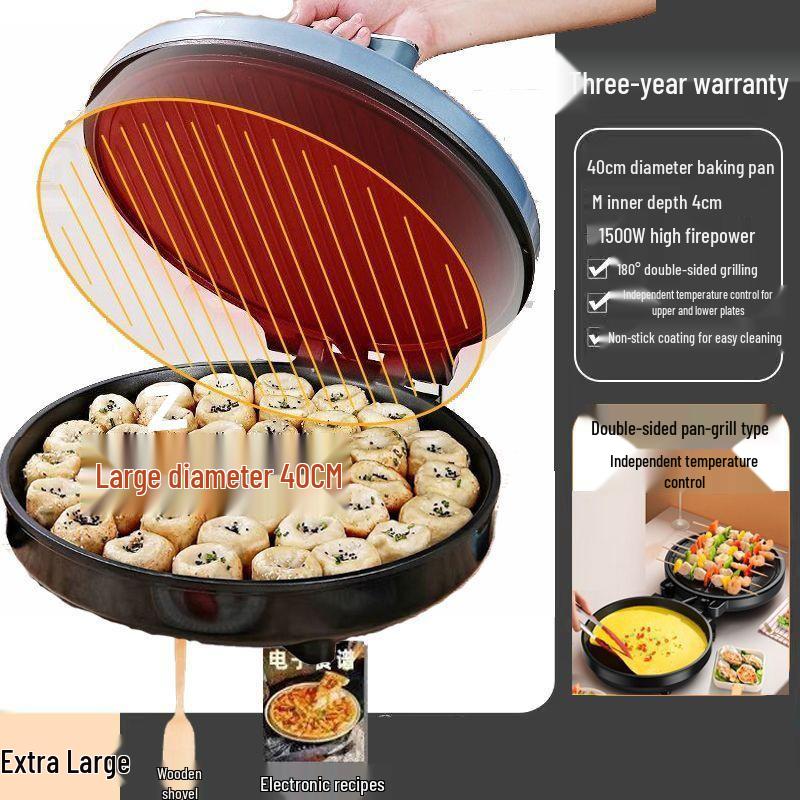40" Double-Sided Electric Griddle Crepe and Bun Pan for Home Use