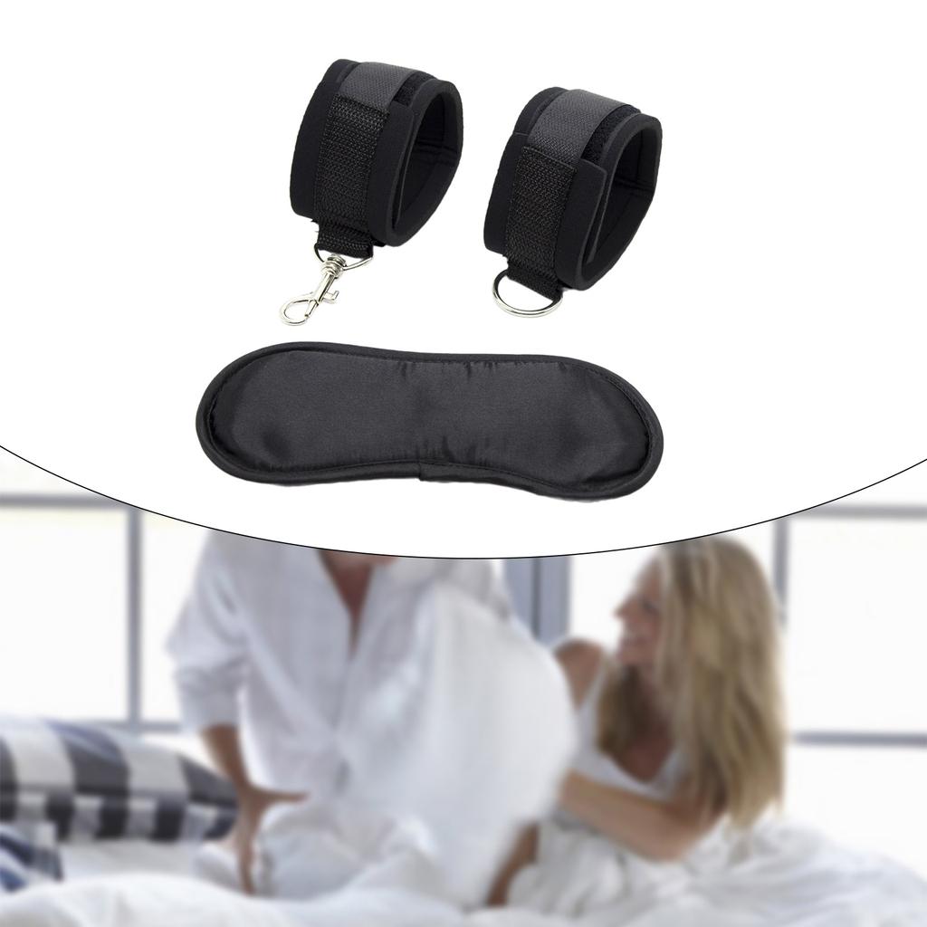 Handcuffs Ankle Bracelets Eyemask Set SM Bondage Fetish Handcuffs Kit Cuff Restraint Set Handcuffs Restraints Sex Toys
