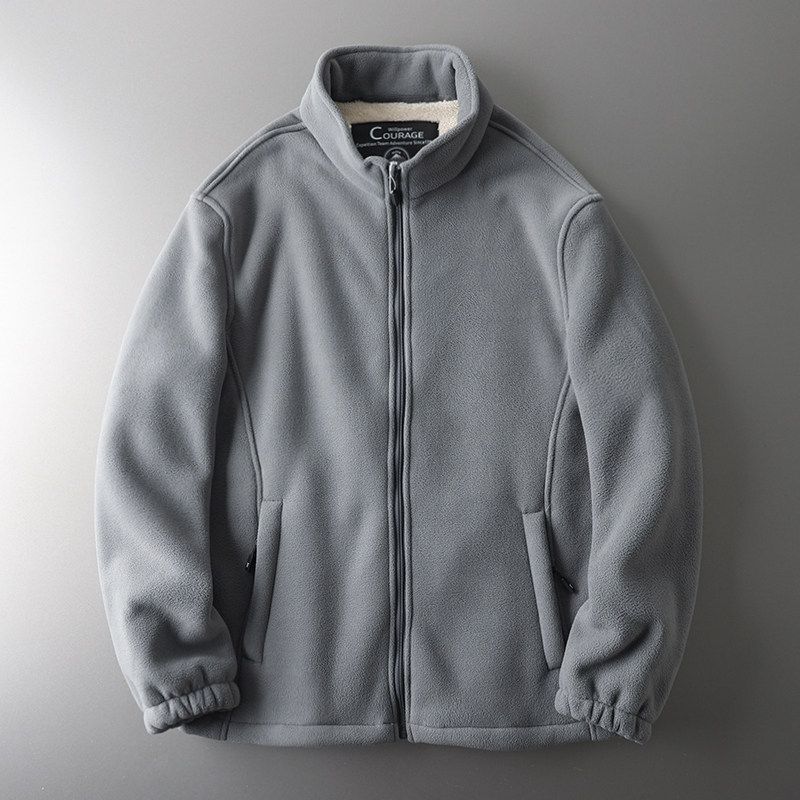 Polar Fleece Outerwear Men's Fleece-lined Thickened Clothes Foreign Trade Export Overplus Order Men's Berber Fleece Fleece Jacket Outerwear
