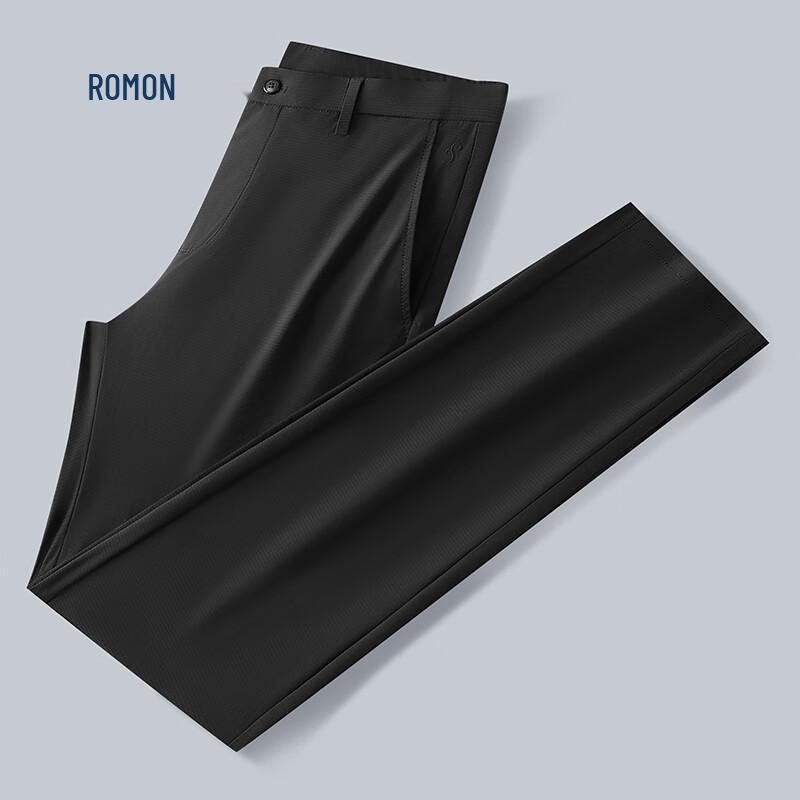 ROMON Men's Ice Silk Casual Straight Leg Pants